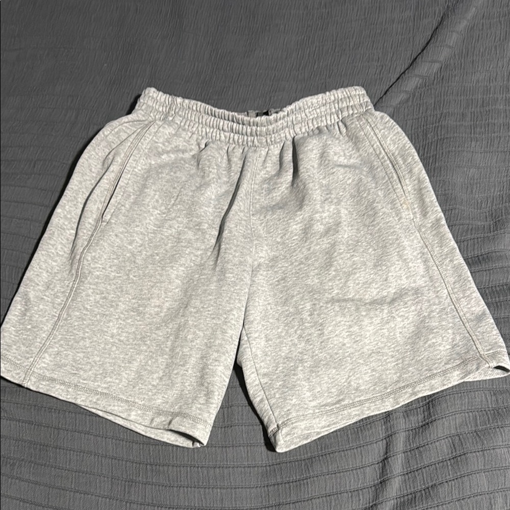 Adidas Gray Athletic Shorts with Elastic Waistband